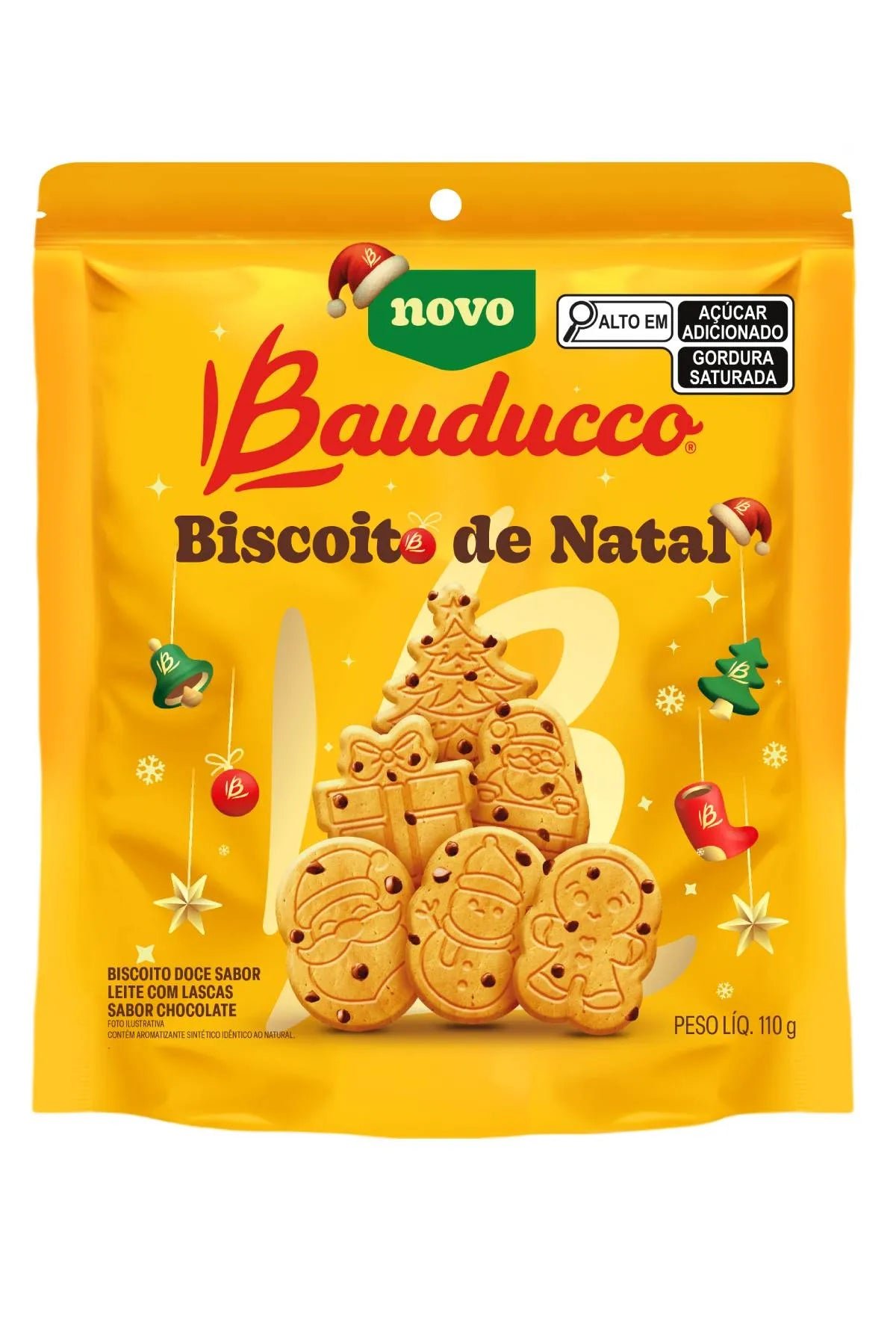 Caixa Bauducco Biscoito Natalino 110g 12 unid