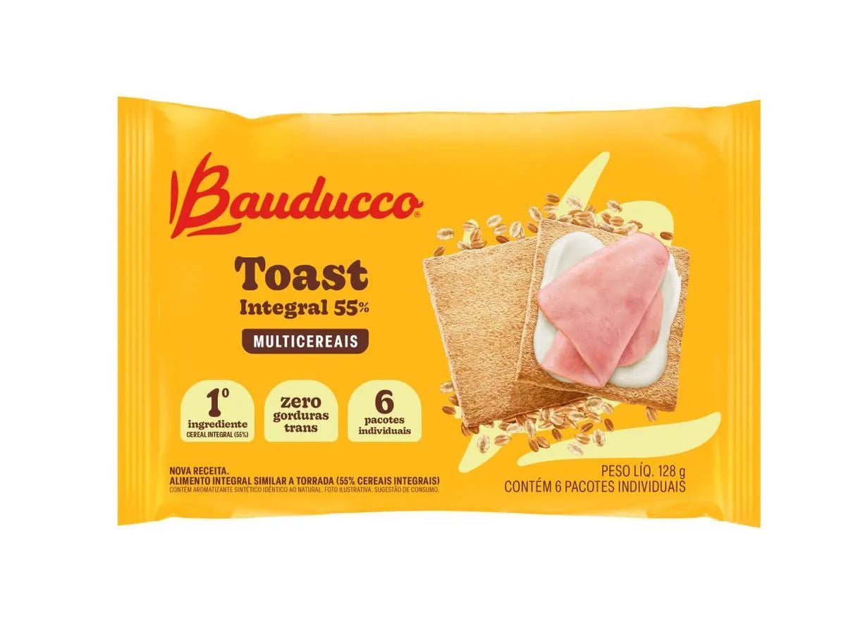 Caixa Bauducco Toast Integral Multicereais 128g 24 und.